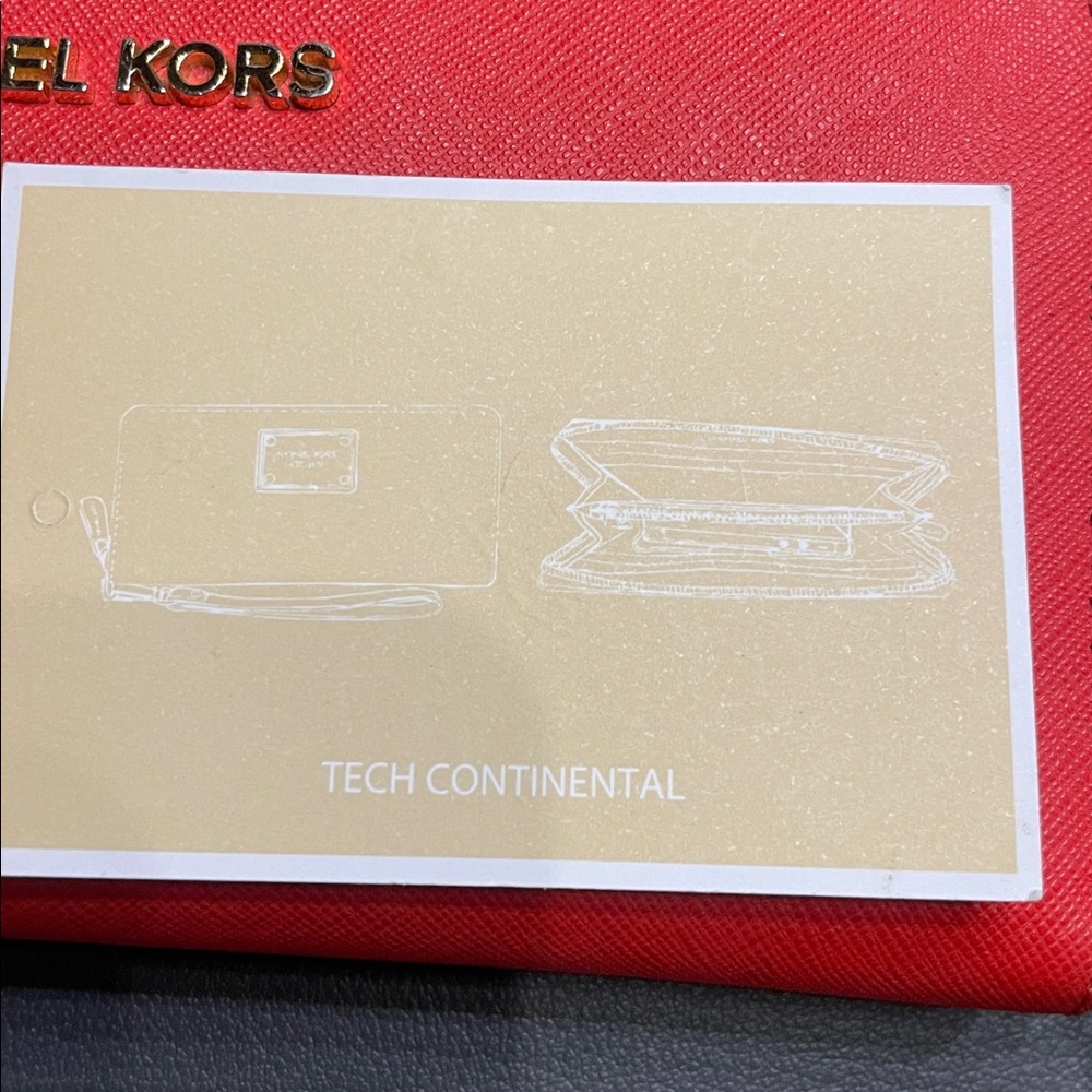 Michael Kors Bold Red Zip-Around Wallet - Picture 13 of 13